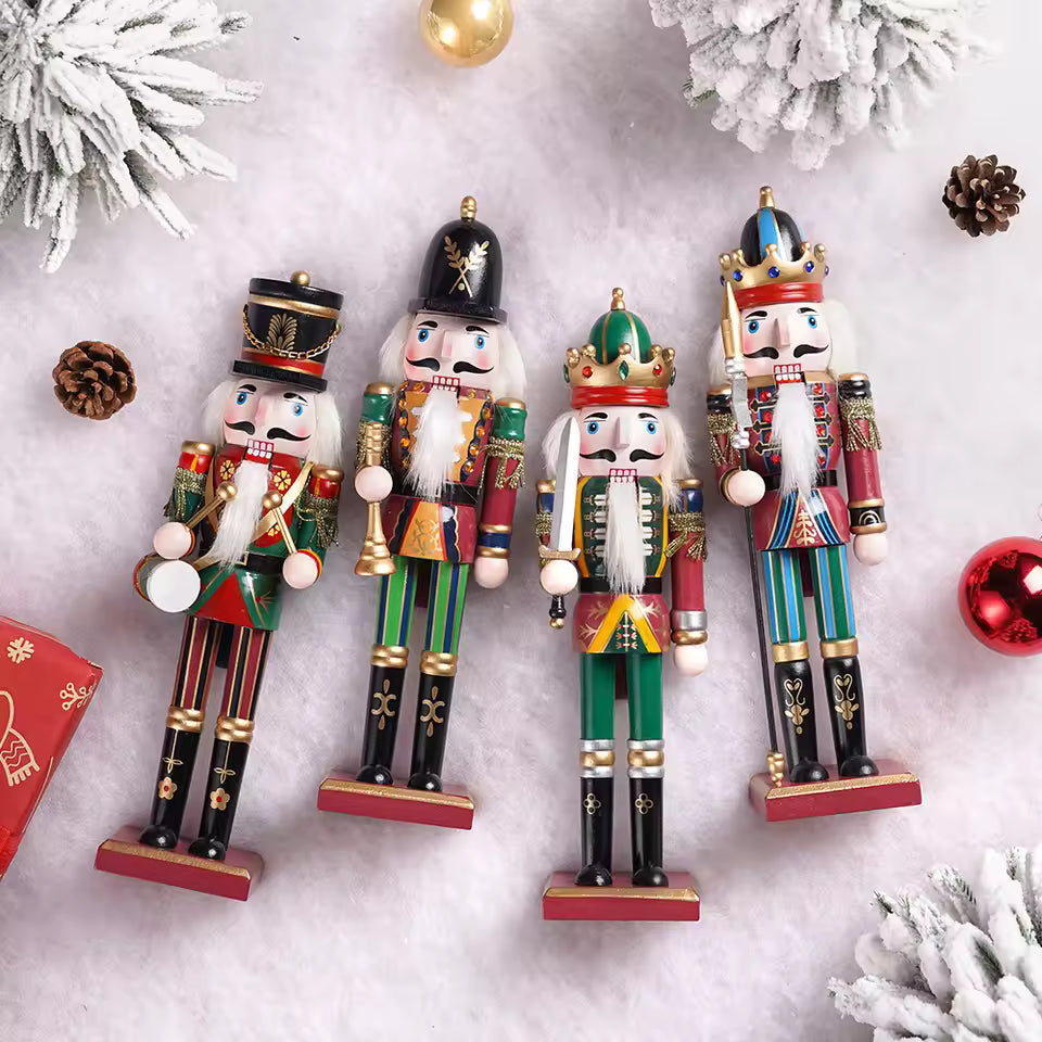 🎄🎁 50% OFF Christmas SALE! 🔥 Wooden Nutcracker Soldiers – 4PCS 30CM Hand Painted Set ✨